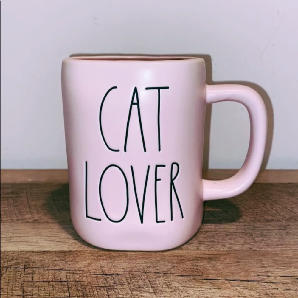Rae Dunn CAT LOVER Mug, Pink